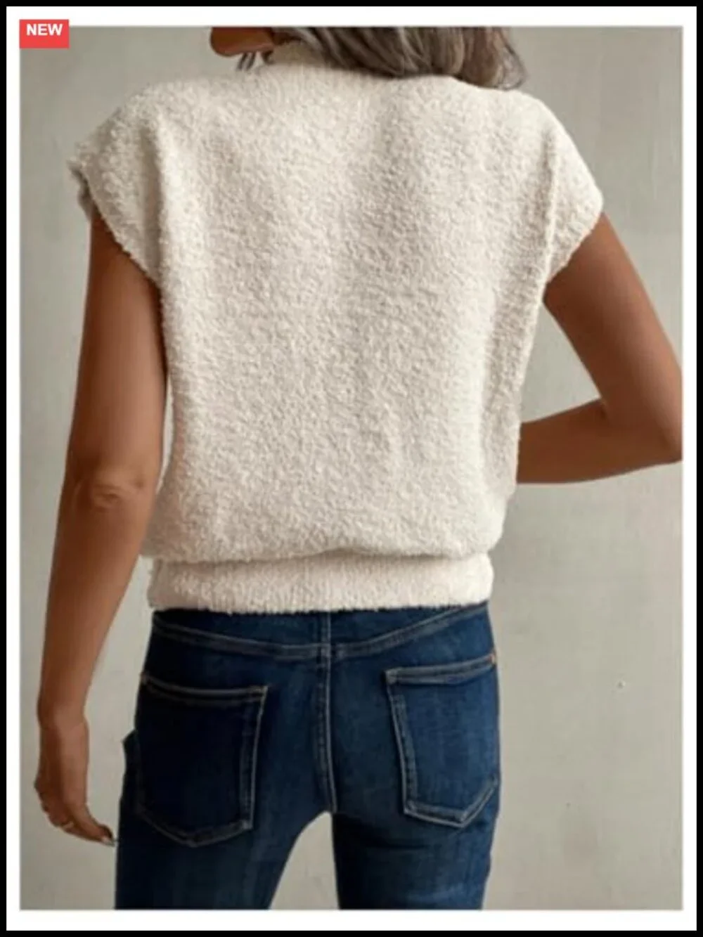 Fuzzy Short Sleeve Sweater Mock Neck Knit Pullover Jumper Old Money Tops